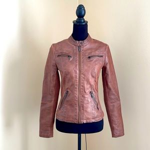 Faux leather moto jacket